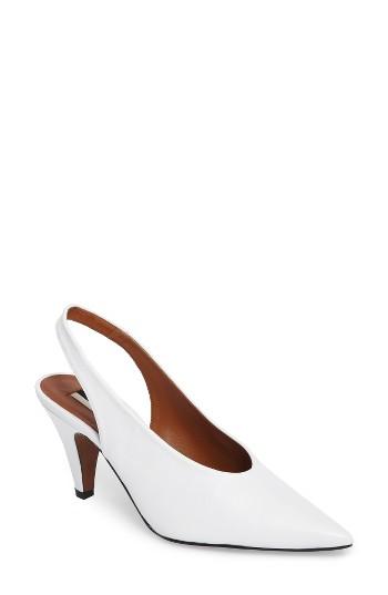 Women's Topshop Jemma Slingback Pointy-toe Pump .5us / 38eu - White