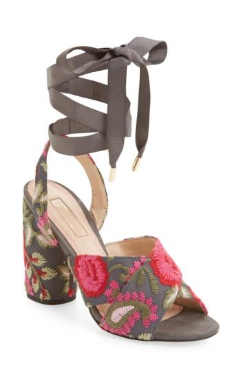 Women's Topshop Reena Embroidered Sandal .5us / 37eu - Pink
