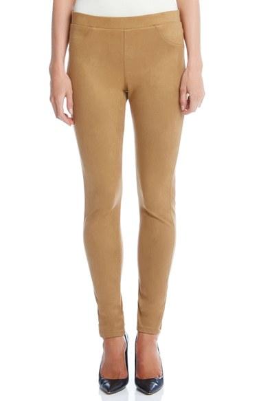 Women's Karen Kane Faux Suede Knit Skinny Pants - Brown