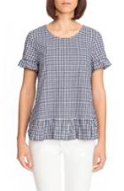 Women's Sezane Alix Gingham Blouse Us / 38 Fr - Blue