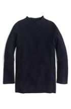 Women's J.crew New England Mock Neck Wool Tunic Sweater, Size - Blue