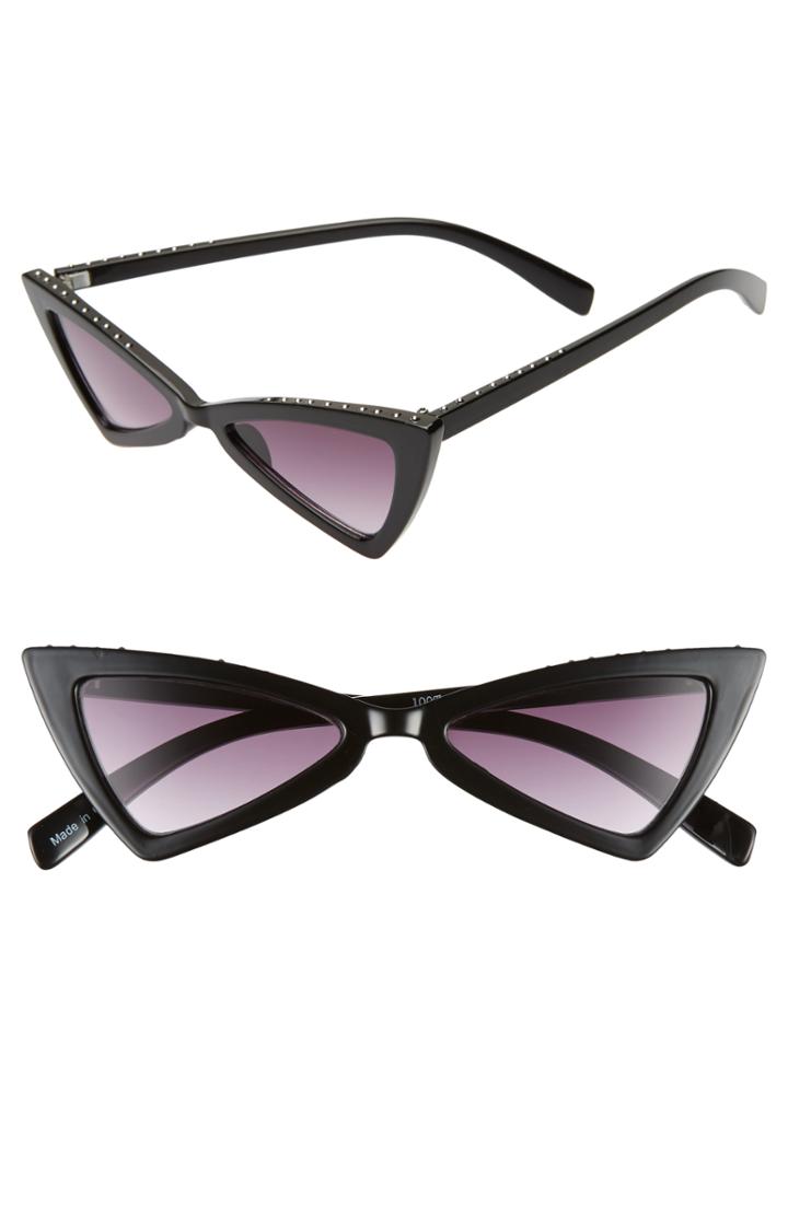 Women's Leith 52mm Stud Cat Eye Sunglasses - Black/ Silver