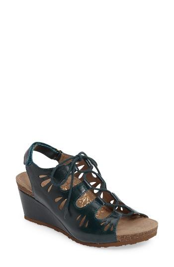 Women's Aetrex Giselle Slingback Wedge Sandal Eu - Blue/green