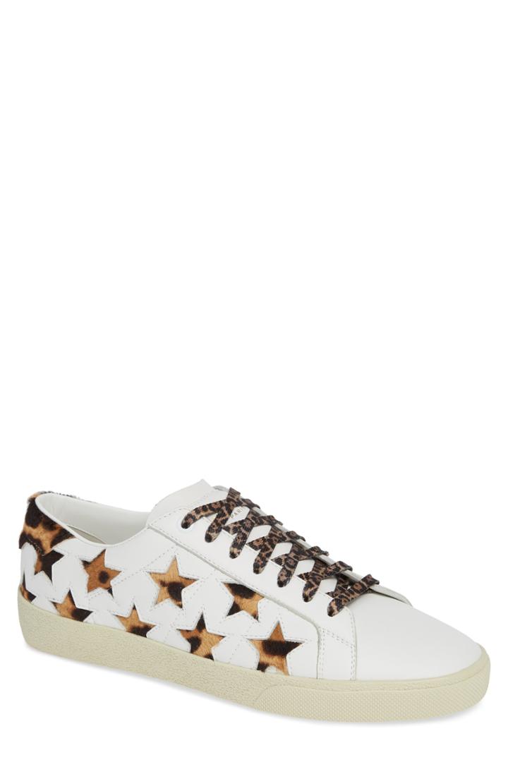 Men's Saint Laurent Sl06 Genuine Calf Hair Sneaker Us / 41eu - White