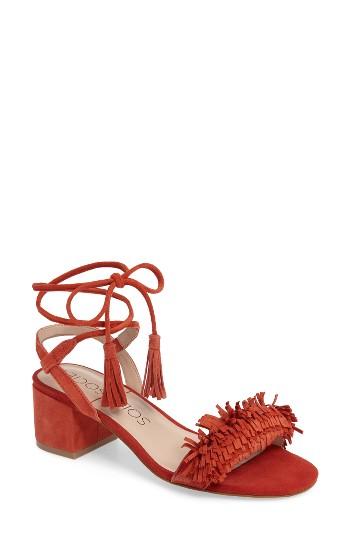 Women's Sole Society Sera Wraparound Fringe Sandal M - Red