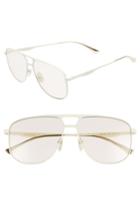 Men's Gucci 80s Monocolor 60mm Aviator Sunglasses - Shiny Solid Ivory