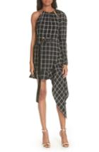 Women's Self-portrait Asymmetrical Check Dress - Blue