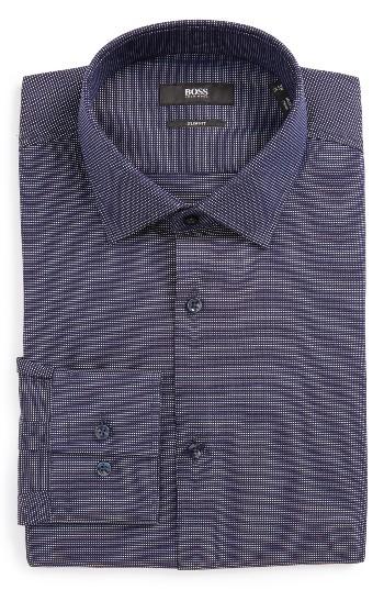 Men's Boss Jenno Slim Fit Solid Dress Shirt - Blue