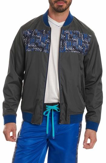 Men's Robert Graham Sharpy Reversible Bomber Jacket - Blue