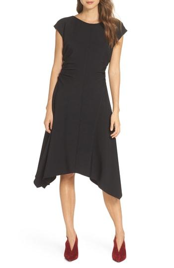Women's Julia Jordan Ruched Stretch Crepe Fit & Flare Dress - Black