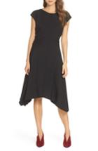 Women's Julia Jordan Ruched Stretch Crepe Fit & Flare Dress - Black