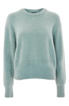 Women's Topshop Boutique Feather Knit Sweater Us (fits Like 0) - Green
