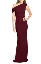 Women's Katie May Pleat One-shoulder Crepe Gown - Red