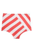 Women's J.crew Stripe Seamless High Waist Bikini Bottoms, Size - Pink