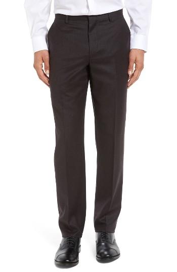 Men's Gi Capri Flat Front Solid Wool Trousers R - Brown