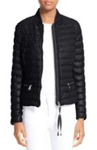 Women's Moncler Buglosse Quilted Leather Down Jacket - Black