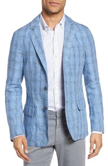 Men's Zachary Prell Laxus Plaid Linen Sport Coat