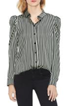 Women's Vince Camuto Chic Stripe Crepe Blouse - Black