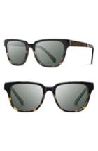 Women's Shwood 'prescott' 52mm Polarized Acetate & Wood Sunglasses - Black Olive/ Elm/ G15 Polar