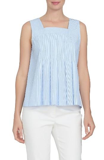 Women's Cece Clip Dot Pleat Babydoll Top