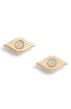 Women's Ef Collection Evil Eye Opal Stud Earrings