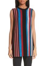 Women's Proenza Schouler Stripe Wool & Silk Blend Ottoman Sweater Tunic - Black