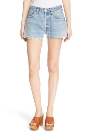 Women's Re/done 'the Short' Reconstructed Denim Shorts - Blue