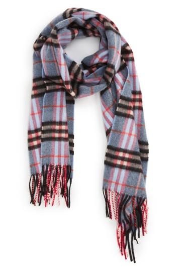 Men's Burberry Castleford Check Cashmere Scarf, Size - Blue