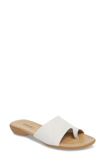Women's Vaneli 'tallis' Snake Embossed Leather Slide Sandal N - White