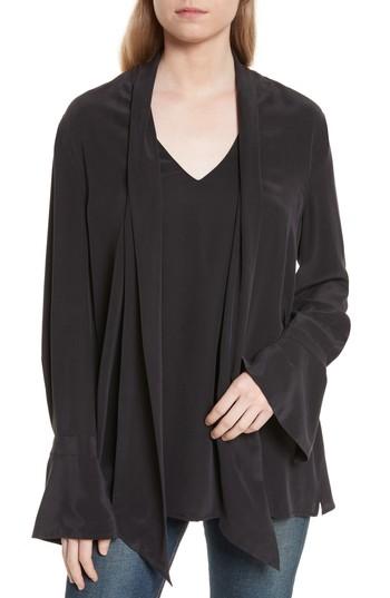 Women's Equipment Jacqueleen Tie Neck Silk Blouse - Black