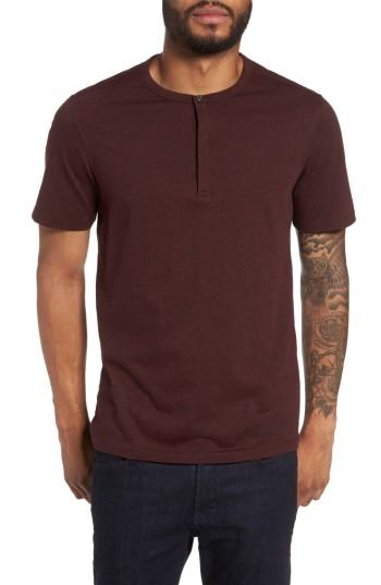 Men's Calibrate Jaspe Short Sleeve Henley - Burgundy