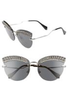 Women's Miu Miu Scenique Evolution 65mm Oversize Rimless Cat Eye Sunglasses -