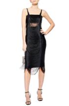 Women's Topshop Fringe Body-con Dress Us (fits Like 0) - Black