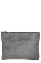 Sole Society 'dolce' Genuine Calf Hair Clutch - Grey