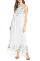 Women's Raga Ashlyn Embroidered Tassel Trim Maxi Dress - White