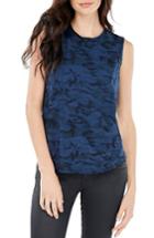 Women's Michael Stars High/low Muscle Tee, Size - Blue