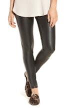 Petite Women's Halogen Faux Leather Leggings P - Black