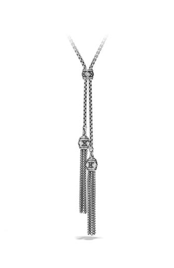 Women's David Yurman 'renaissance' Tassel Necklace With Diamonds In Silver