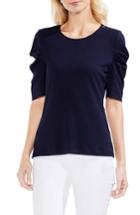 Women's Vince Camuto Draped Sleeve Ribbed Tee - White