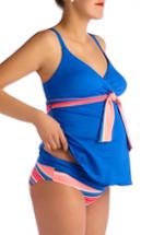 Women's Pez D'or Devon Striped Two-piece Maternity Swimsuit - Blue