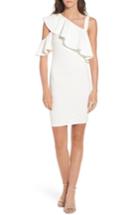 Women's Soprano Ruffle One-shoulder Body-con Dress - White