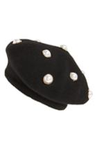 Women's Berry Imitation Pearl Embellished Beret -