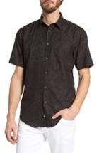 Men's Coastaoro Princeville Regular Fit Print Short Sleeve Sport Shirt - Black
