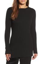 Women's Eileen Fisher Ribbed Tencel Sweater, Size - Black
