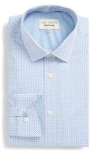 Men's Ted Baker London Trim Fit Geometric Dress Shirt 32/33 - Blue