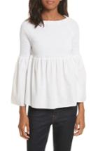 Women's La Vie Rebecca Taylor Smocked Poplin Top - White