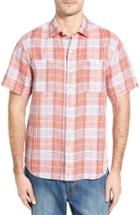 Men's Tommy Bahama Caldera Plaid Standard Fit Linen Sport Shirt - Orange