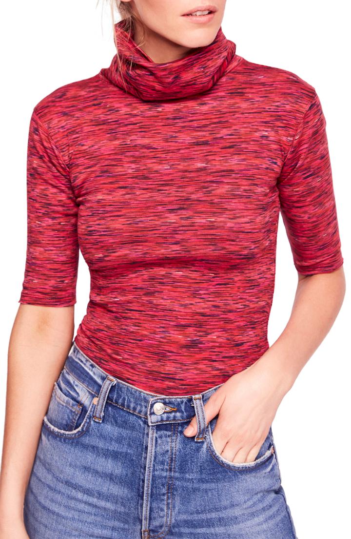 Women's Free People Sunshine Space Dyed Turtleneck - Blue