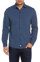 Men's Thaddeus Shandy Heathered Knit Sport Shirt, Size - Blue