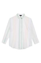 Women's Topshop Washed Stripe Shirt Us (fits Like 0) - White